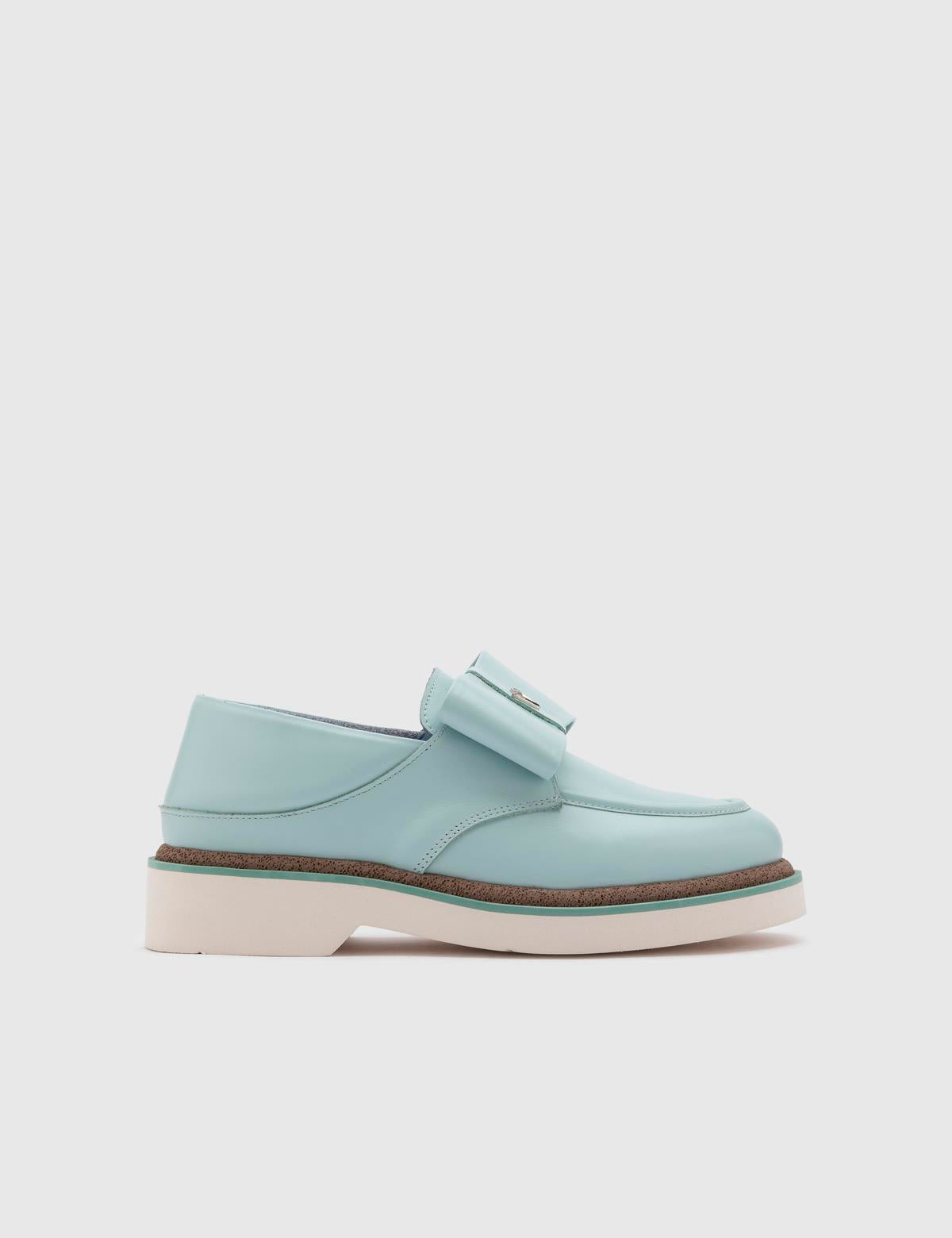 Adia Hellblauer Leder-Loafer für Damen