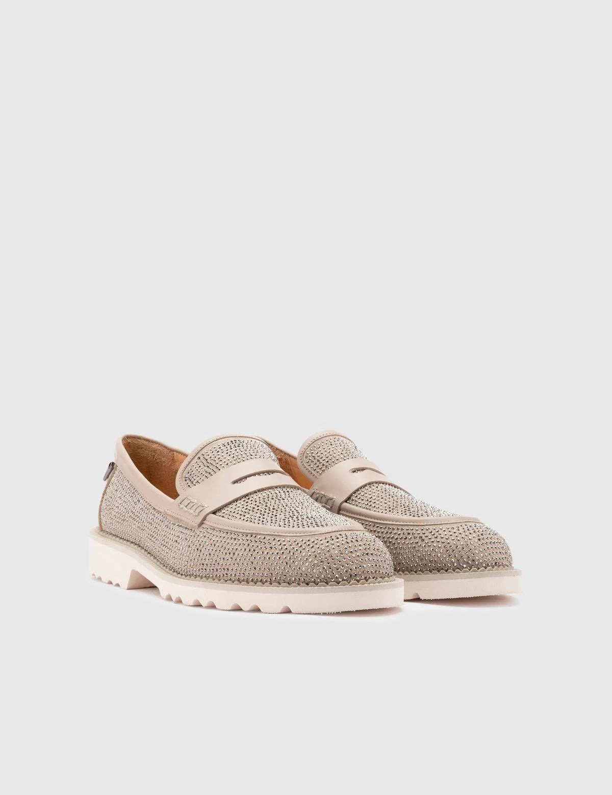 Ekala Mink Suede Leather Women's Loafer with Stones
