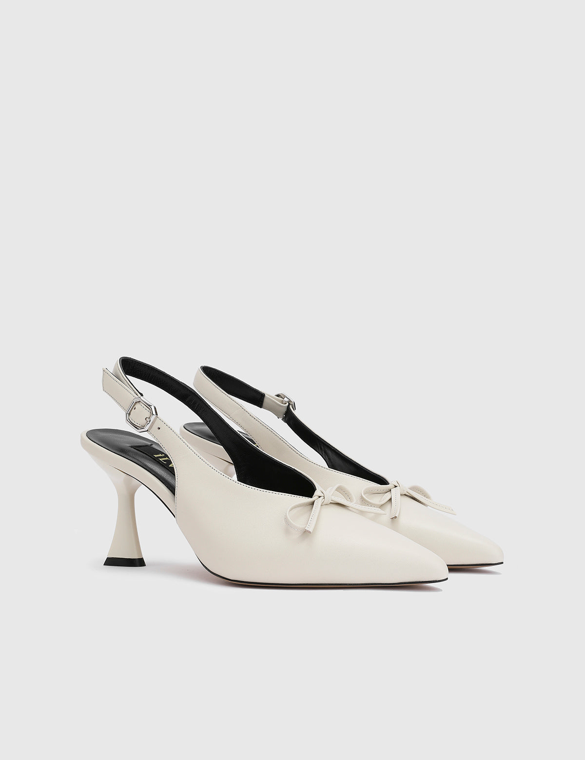 Vyver Beige Leather Women's Heeled Sandal