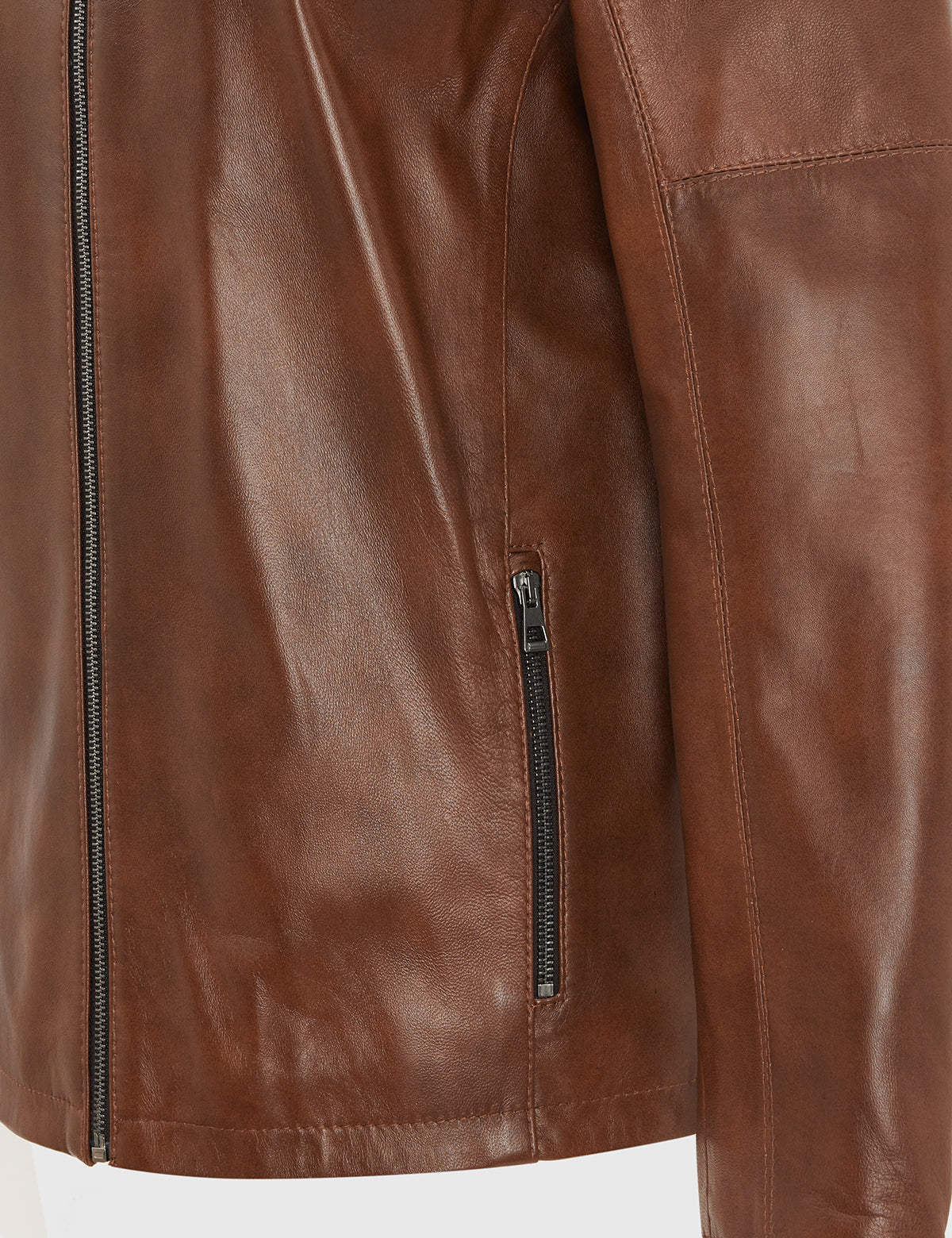 Haji Saddle Brown Men's Leather Jacket