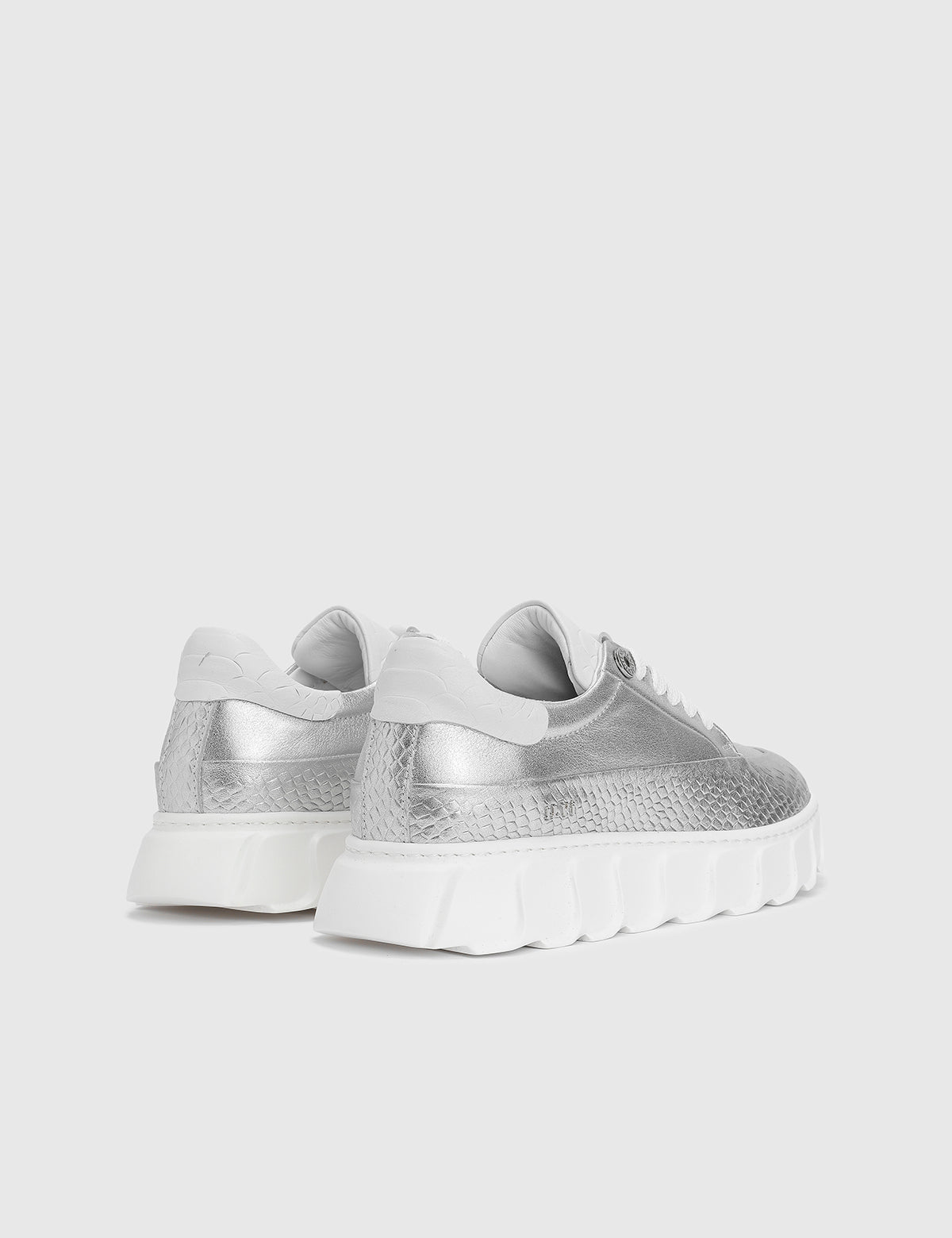 Korevaar Damen-Sneaker aus silbernem Leder