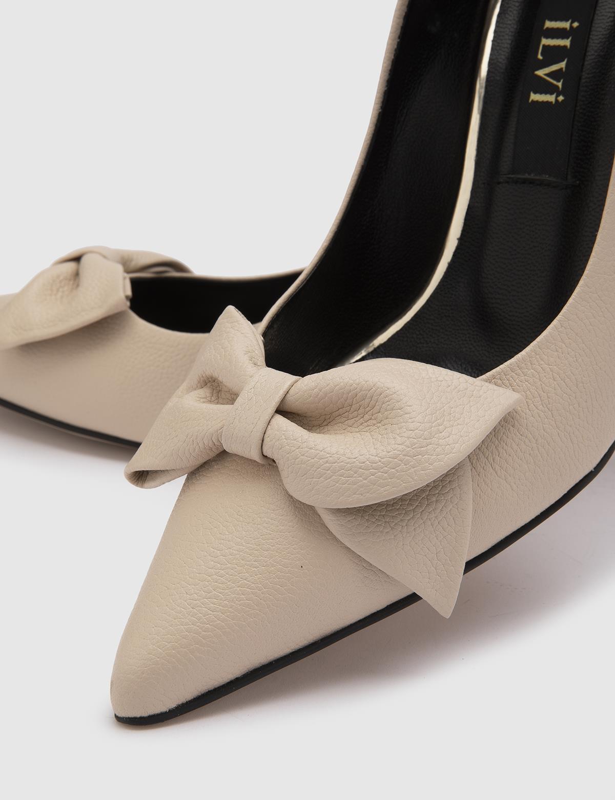 Madeira Beige Floater Leder Damen Stiletto