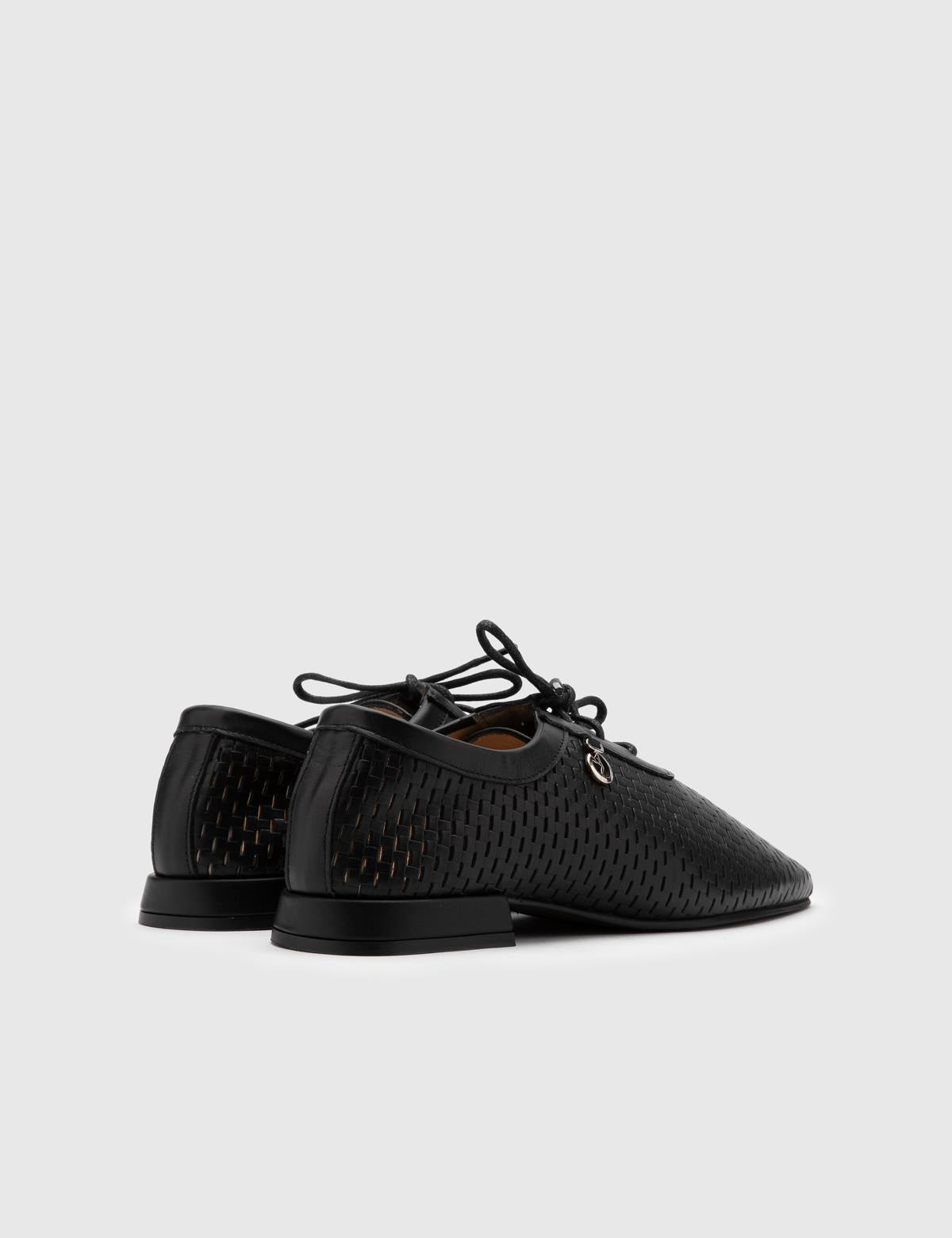 Marleen Damen Oxford aus schwarzem Leder