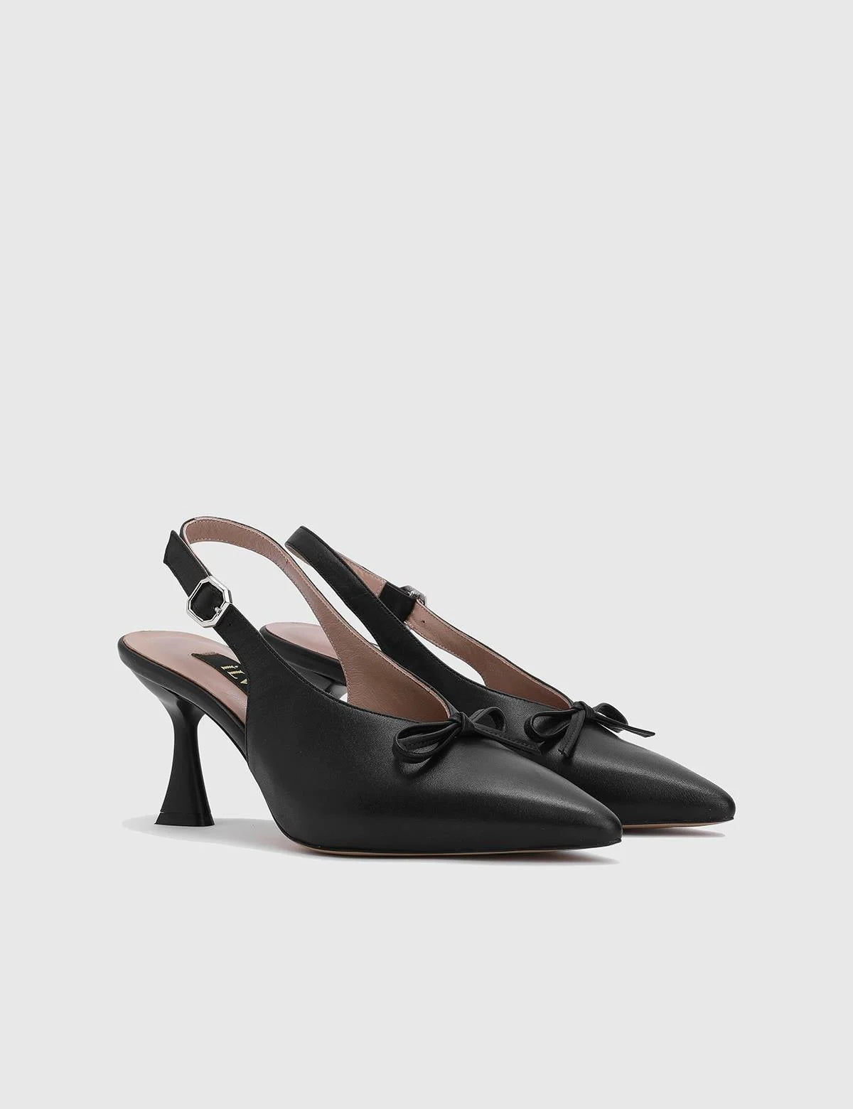 Vyver Black Leather Women's Heeled Sandal