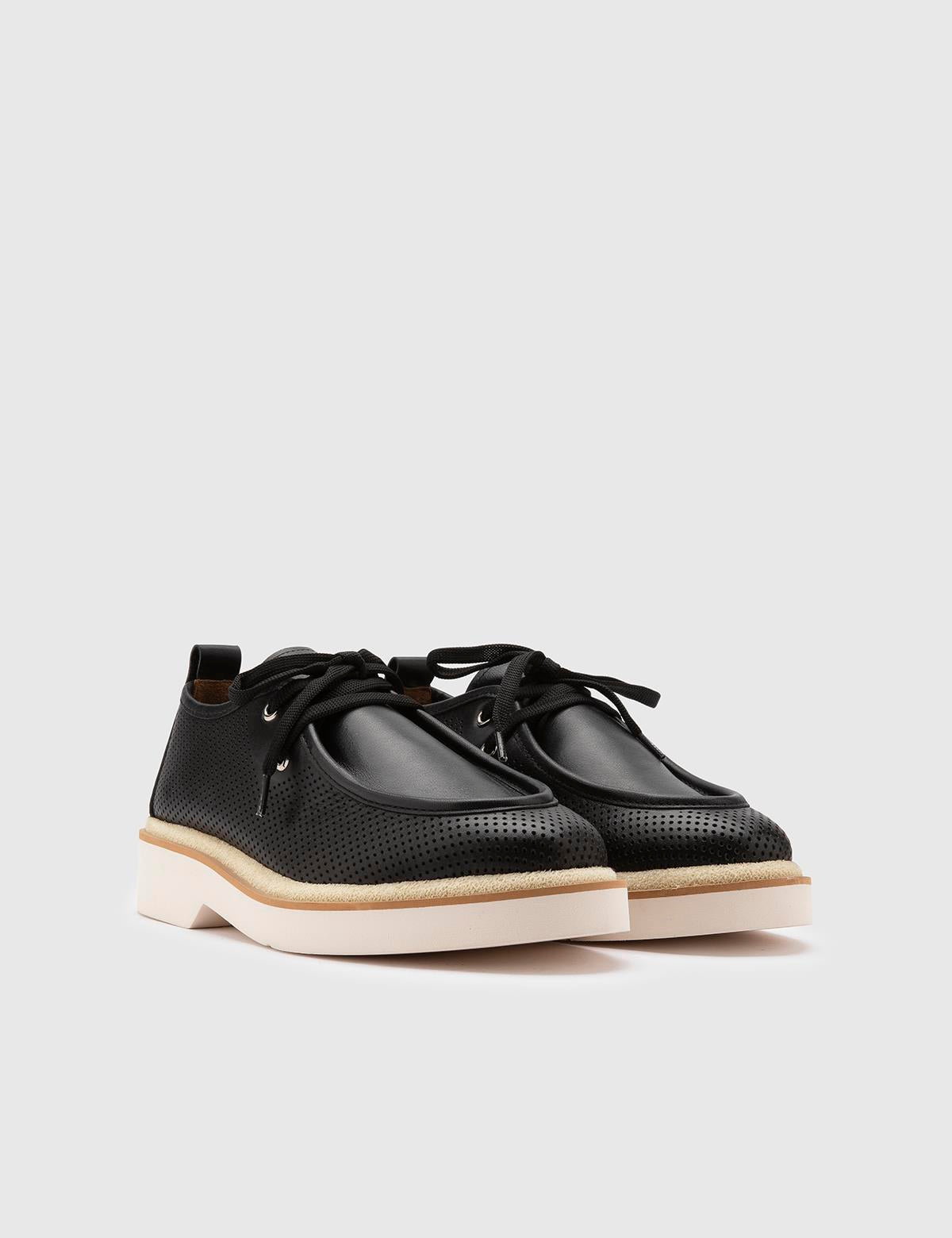 Afsana Oxford-Schuhe für Damen aus schwarzem Leder