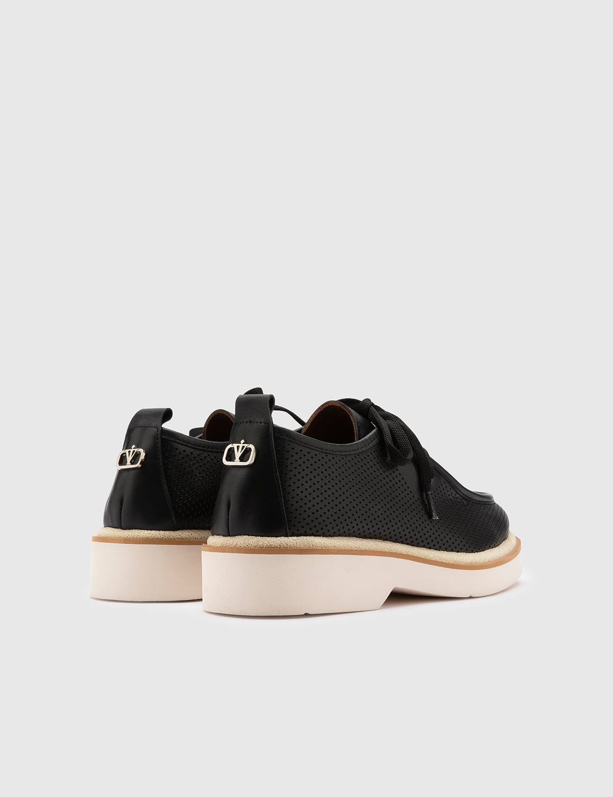 Afsana Oxford-Schuhe für Damen aus schwarzem Leder
