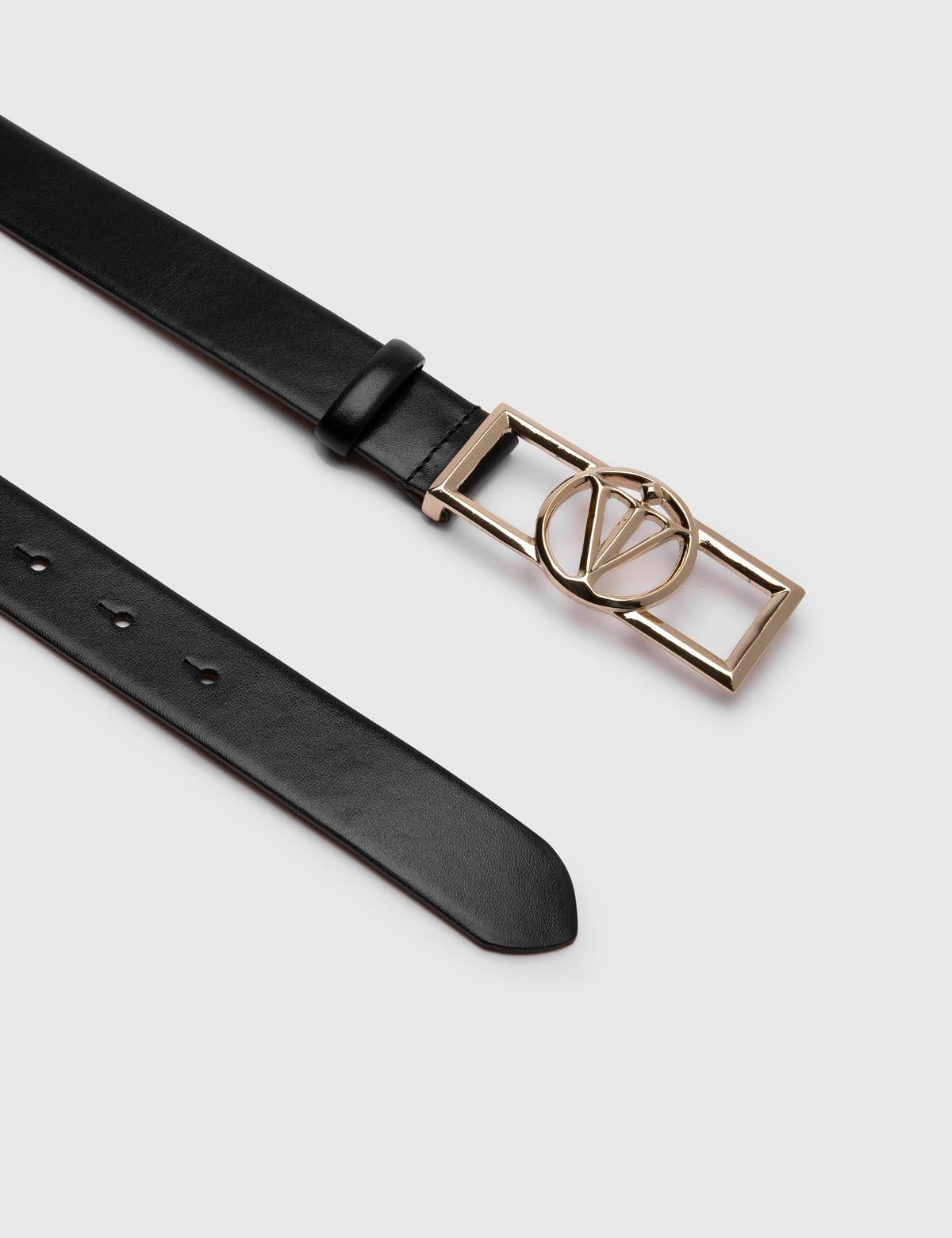 Agathe Black Leather Women's Belt