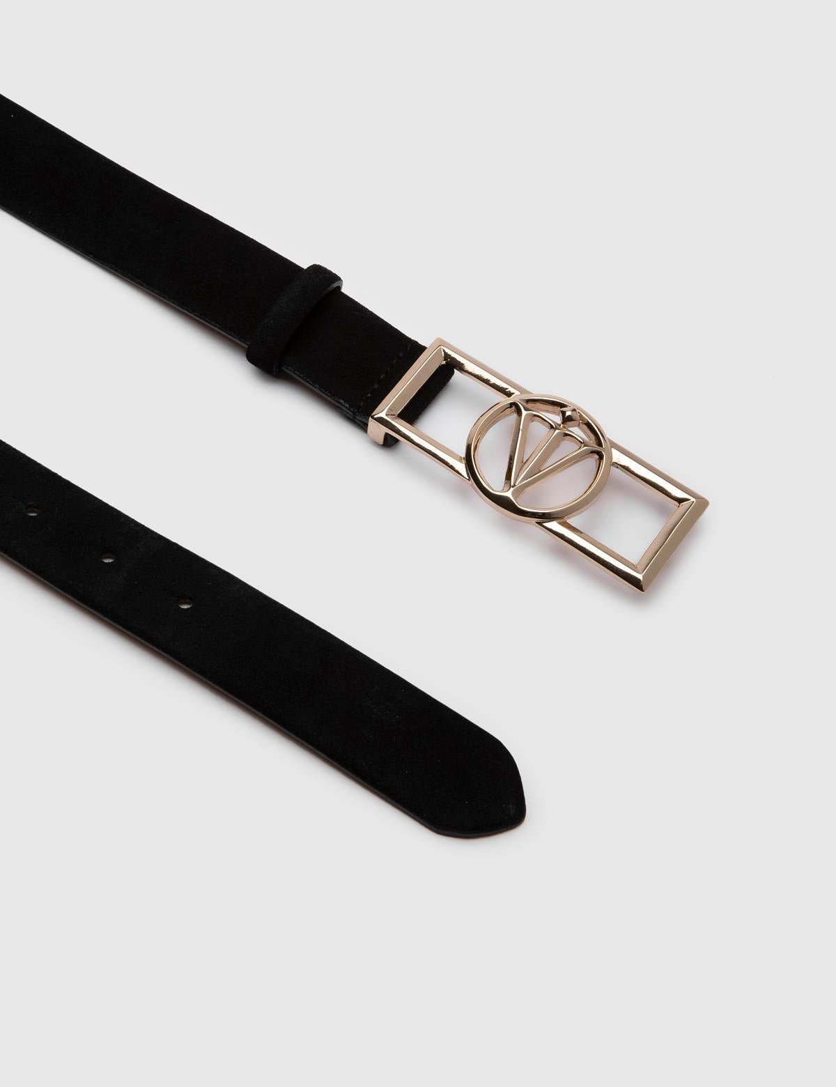 Agathe Black Suede Leather Women's Belt