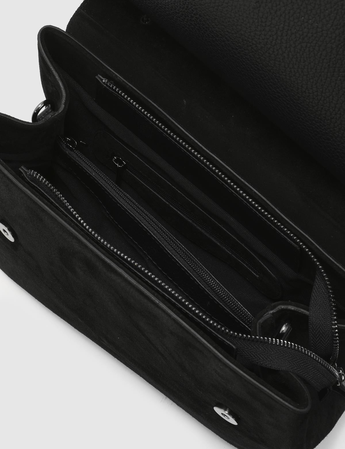 Aires Damenhandtasche aus schwarzem Wildleder