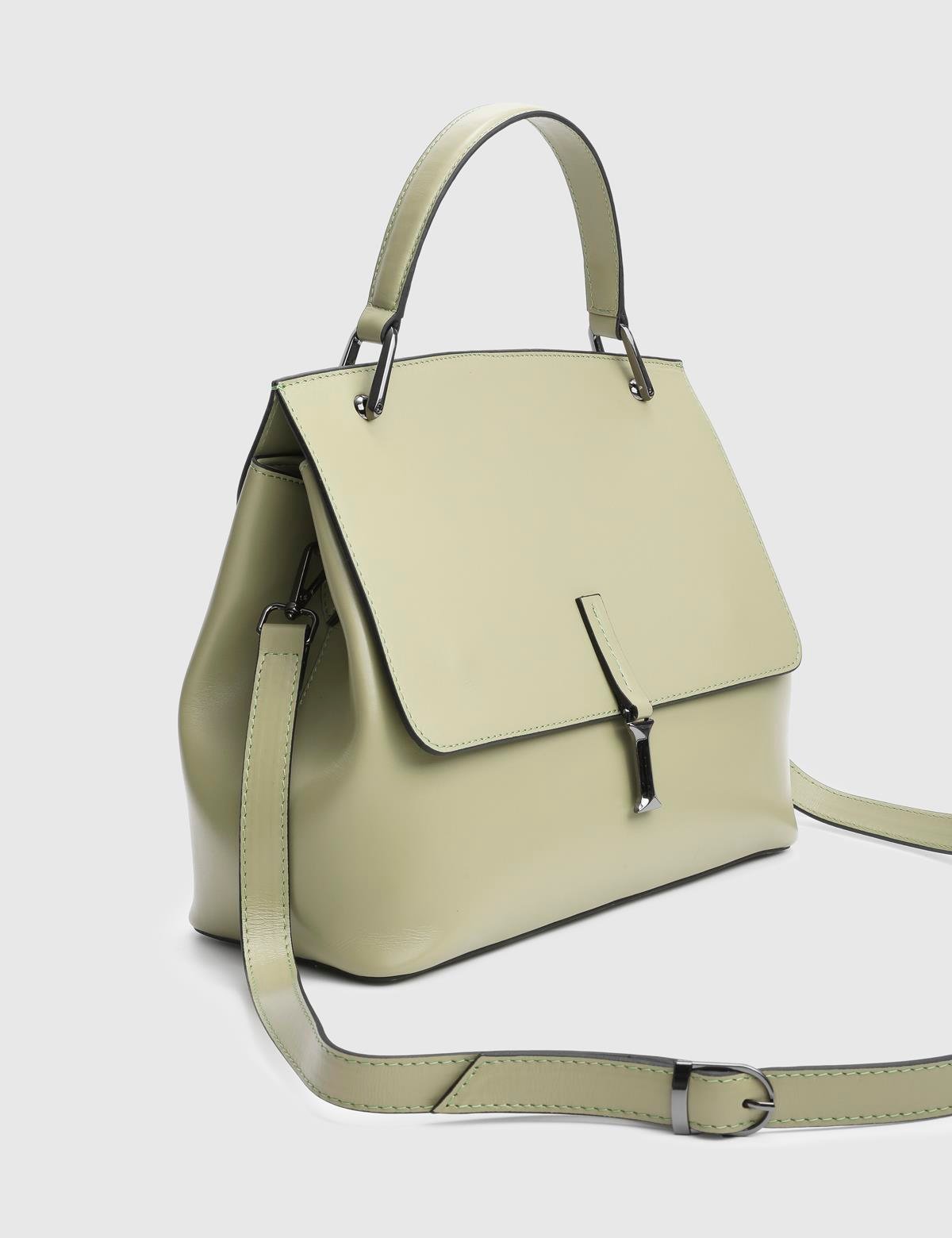 Aires Olive Green Floater Leather Women's Handbag