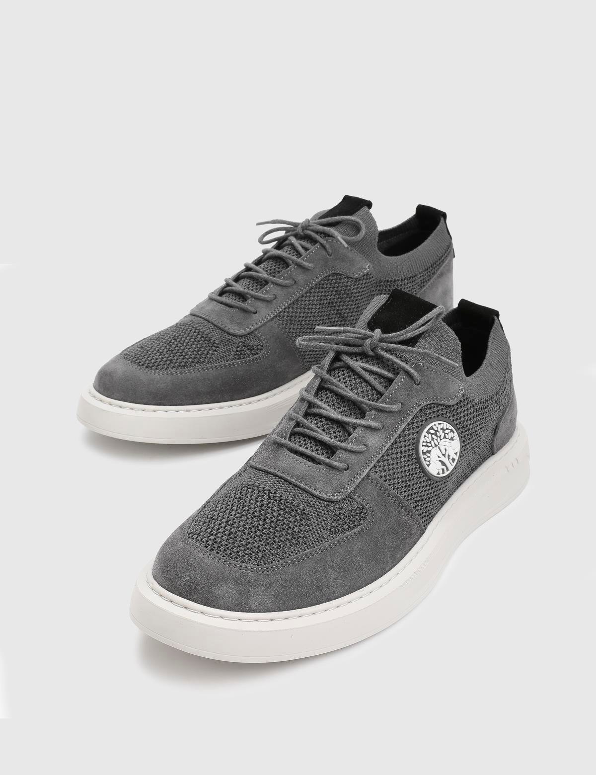 Albury Grey Suede Leather Tricot Men's Sneaker
