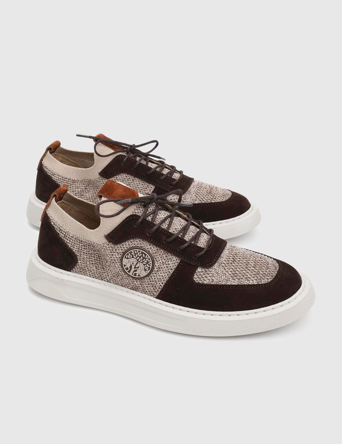 Albury Brown Suede Leather Tricot Men's Sneaker