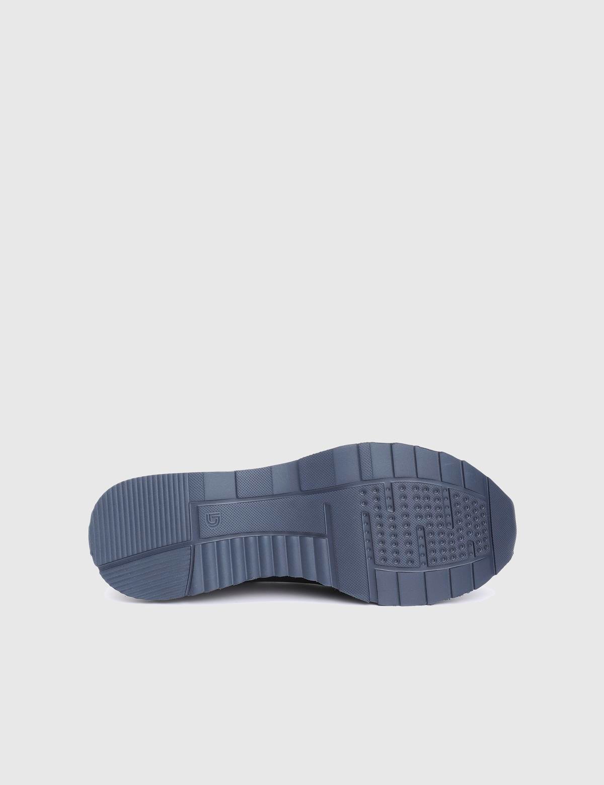 Alek Navy Blue Leather Men's Sneaker