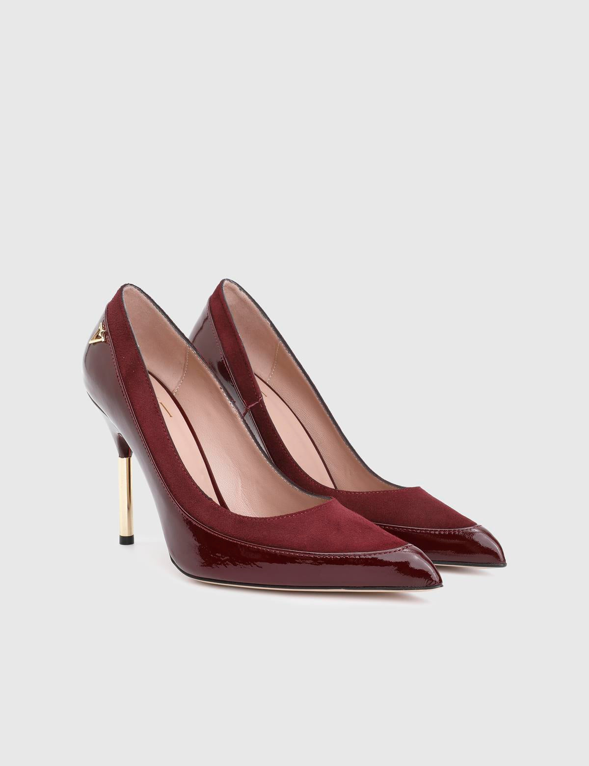 Alles Burgundy Patent Leather Suede Women's Pump