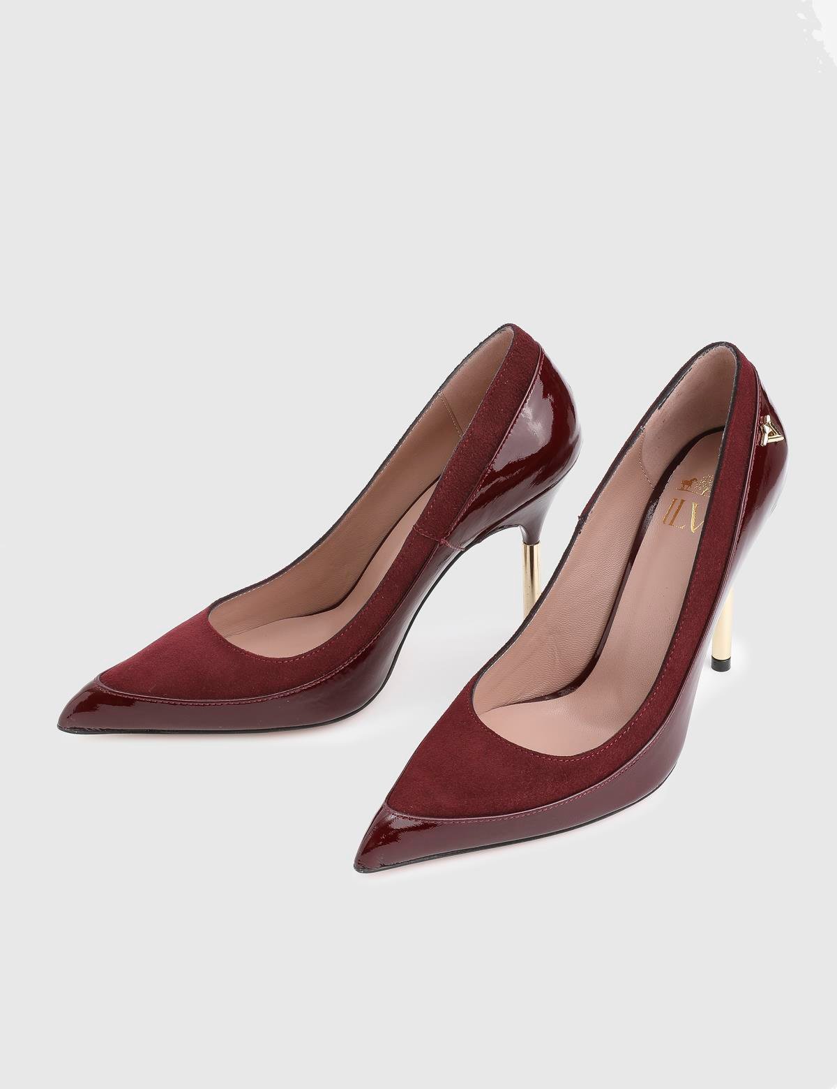 Alles Burgundy Patent Leather Suede Women's Pump