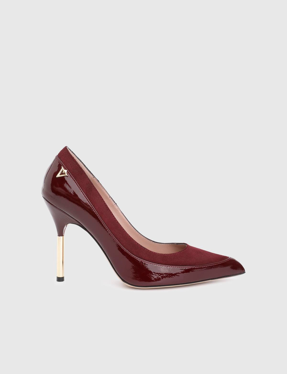 Alles Burgundy Patent Leather Suede Women's Pump