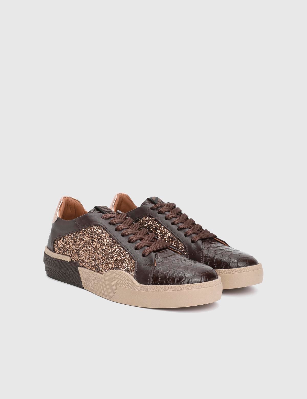 Allure Brown Leather Women's Sneaker