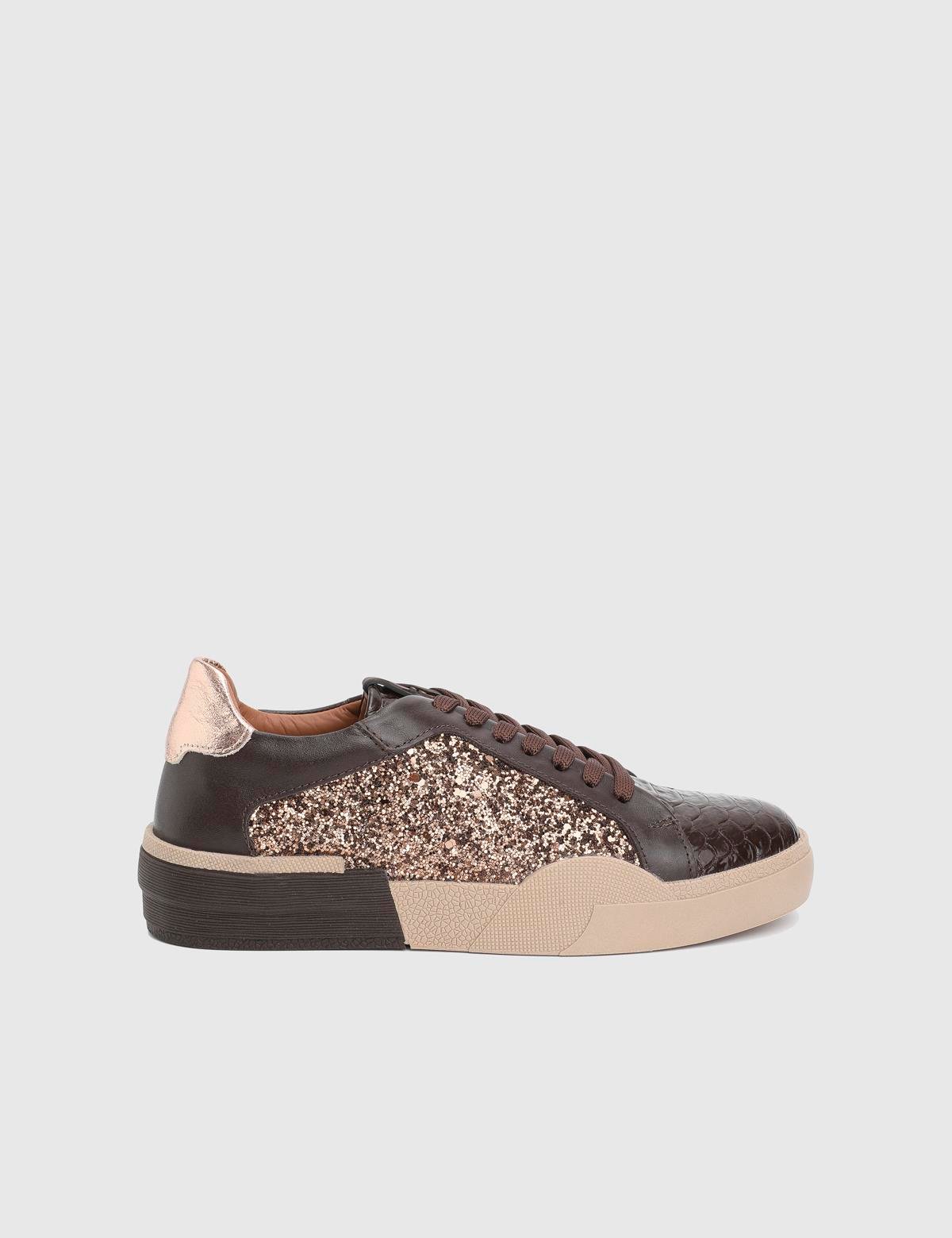 Allure Brown Leather Women's Sneaker