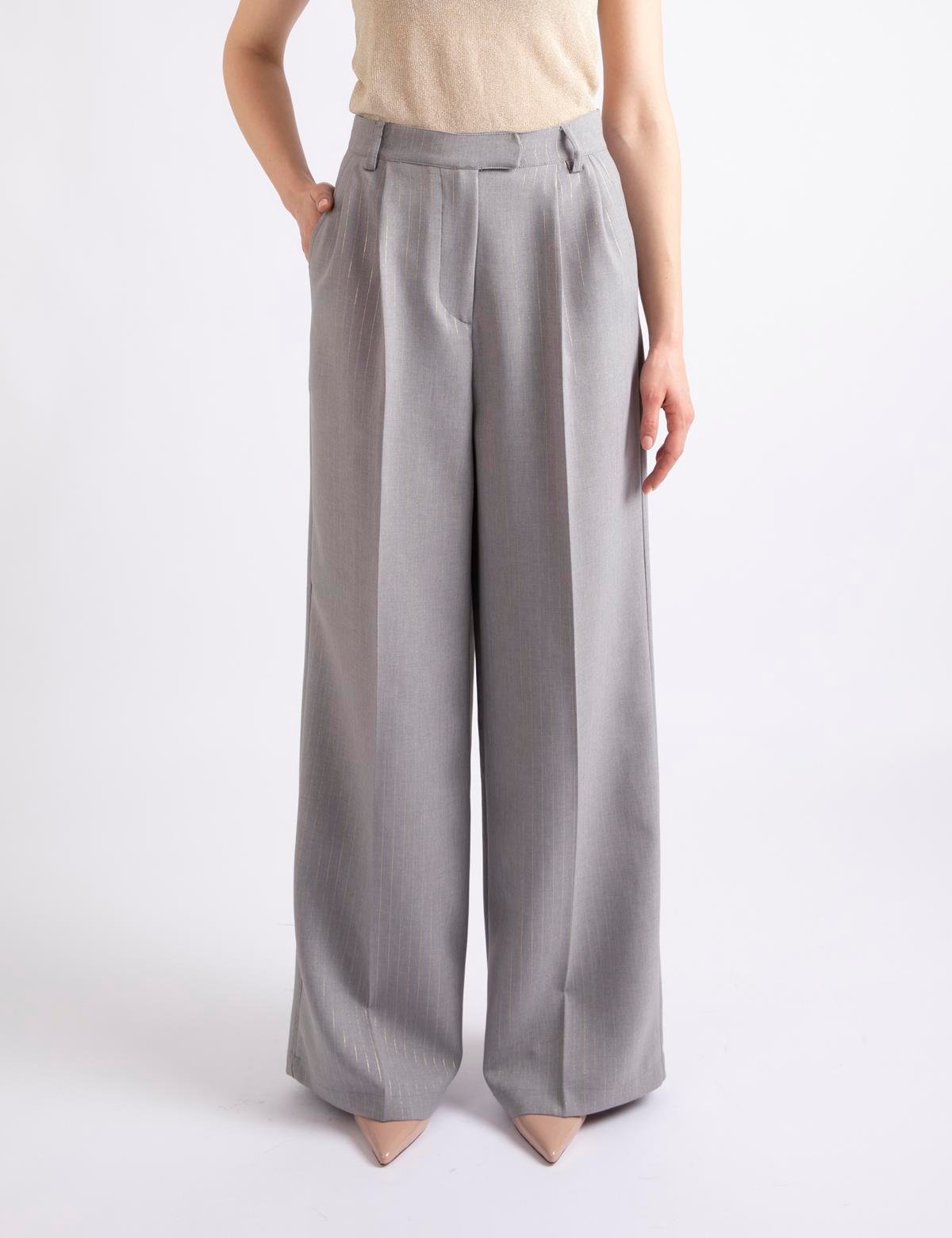 Alyones Grey Women's Palazzo Trousers