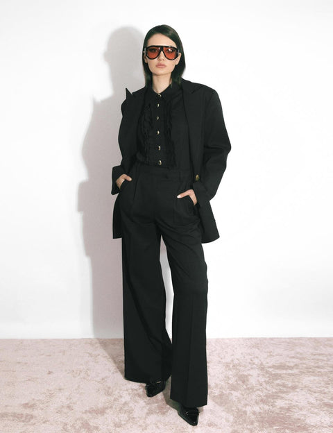 Alyones Black Women's Palazzo Trousers