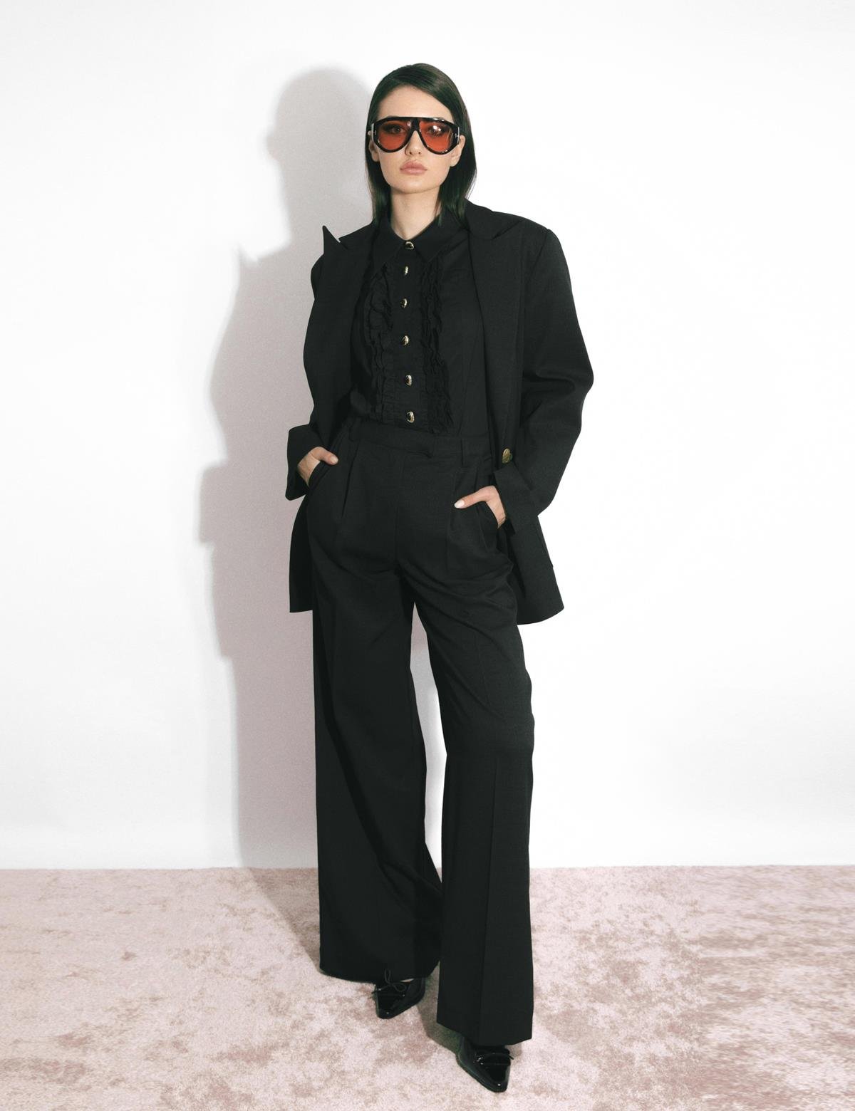 Alyones Black Women's Palazzo Trousers