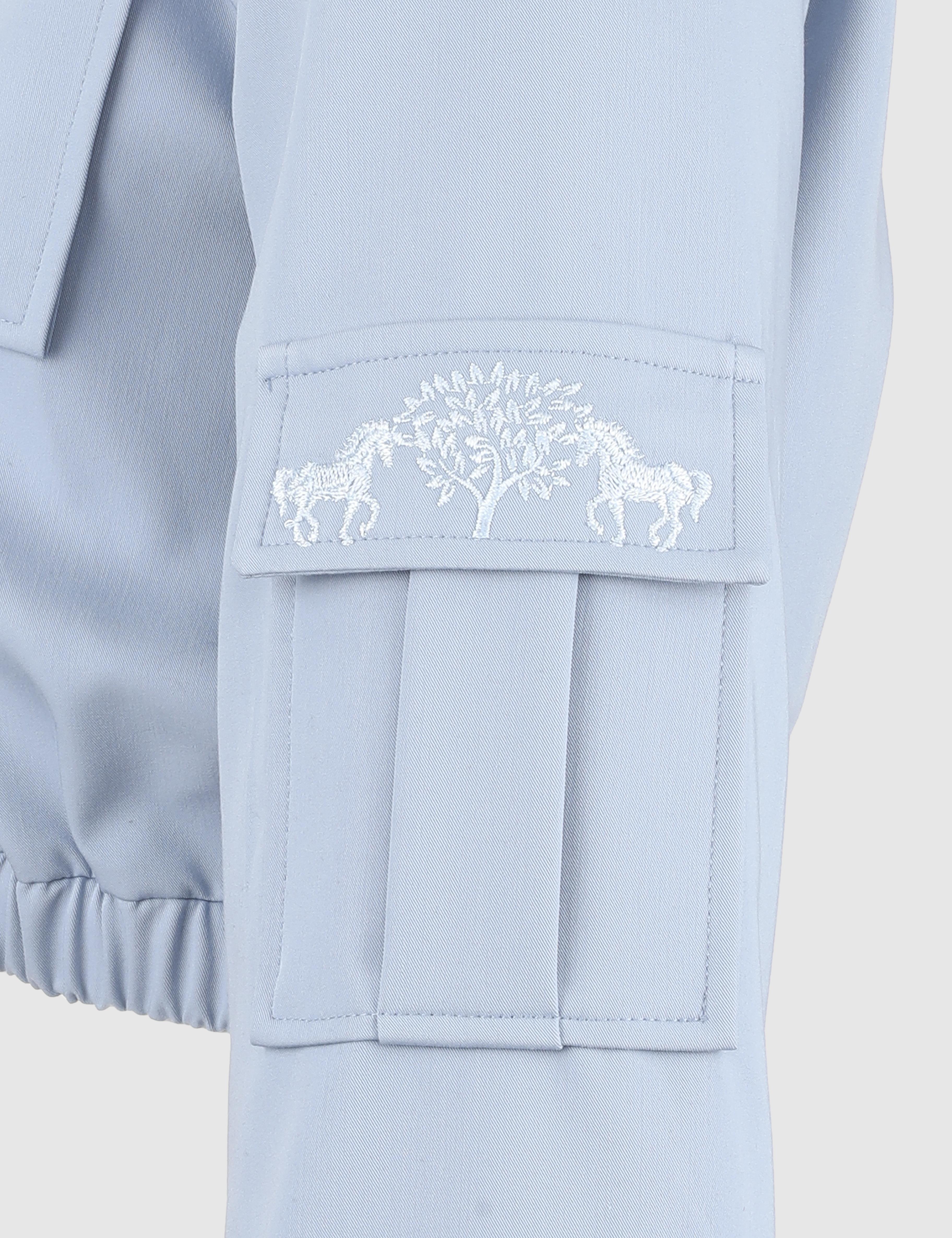 Ambra Blue Women's Crop Bomber Jacket