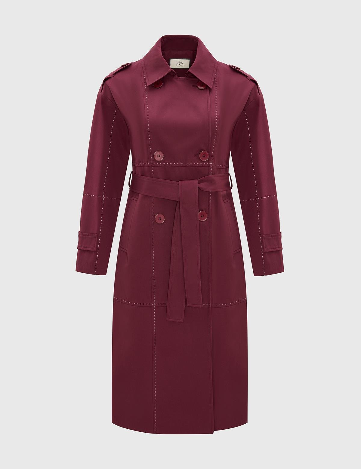 Andrada Burgundy Women's Trench Coat