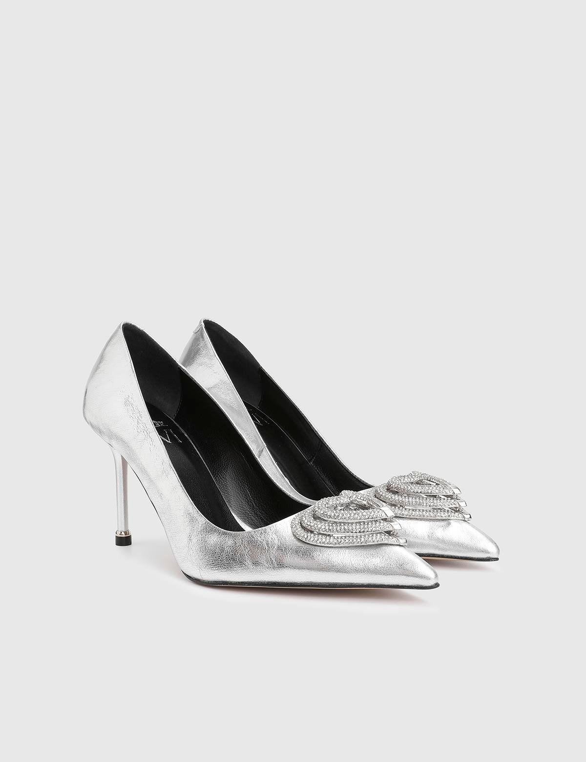 Anessa Silver Leather Women's Pump