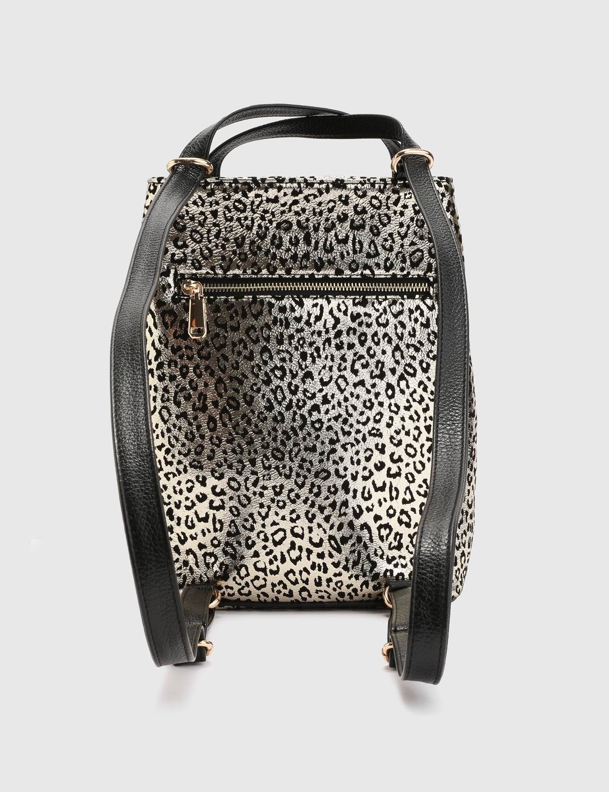 Anke Gold Printed Leather Women's Backpack