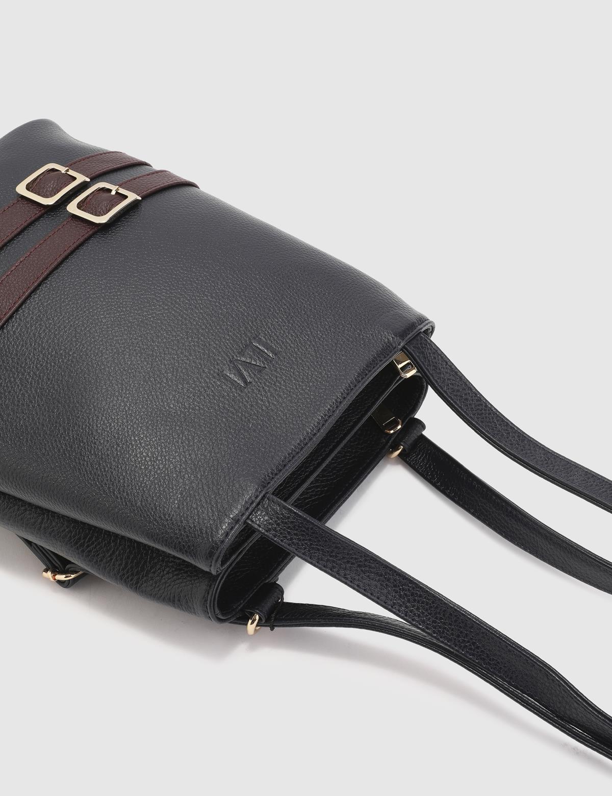 Anke Navy Blue Floater Leather Women's Backpack