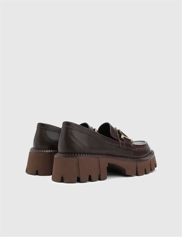 Anto Brown Leather Women's Loafer