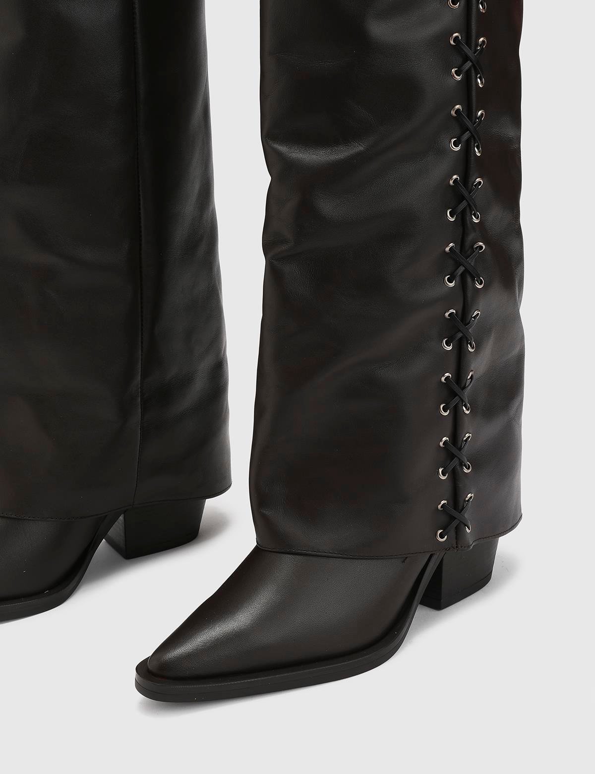 Aradia Brown Leather Women's Heeled High Boot