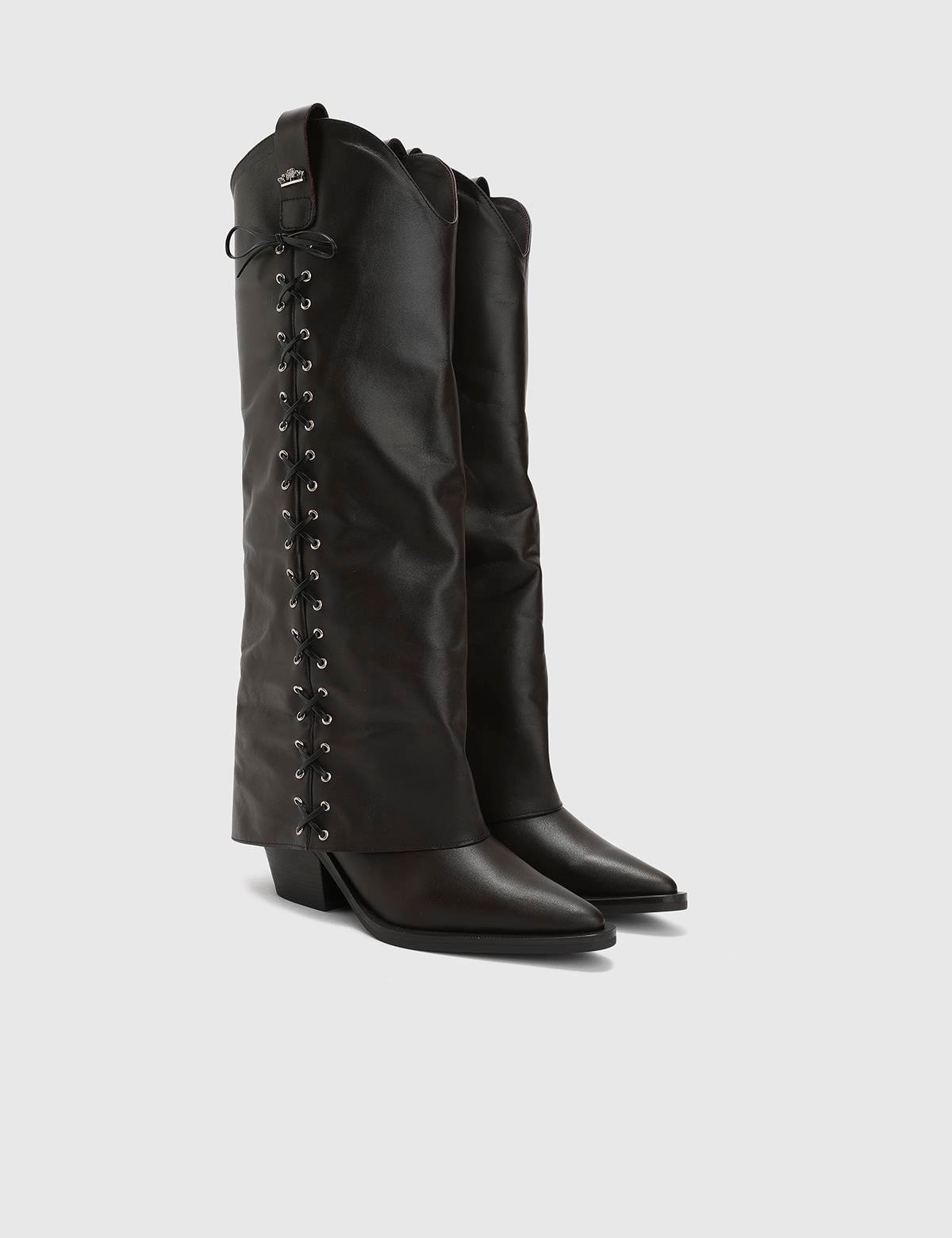 Aradia Brown Leather Women's Heeled High Boot