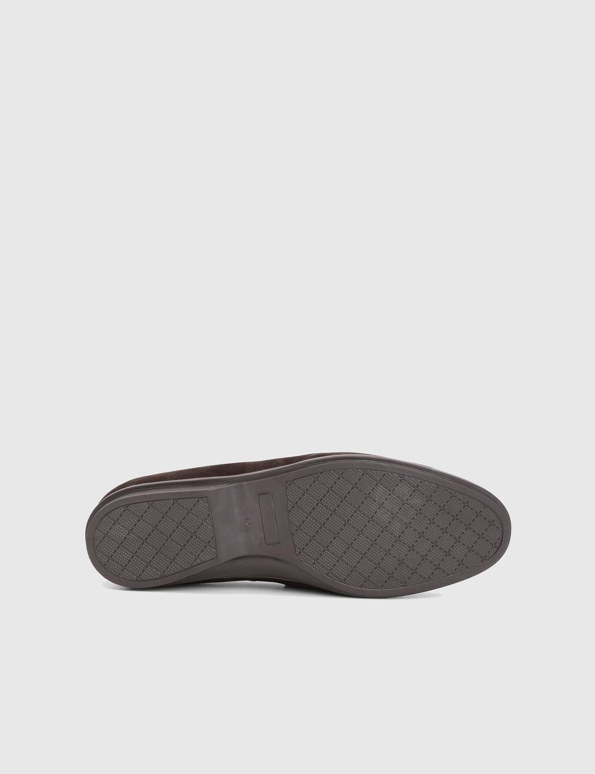 Argus Brown Suede Leather Crocodile Men's Loafer