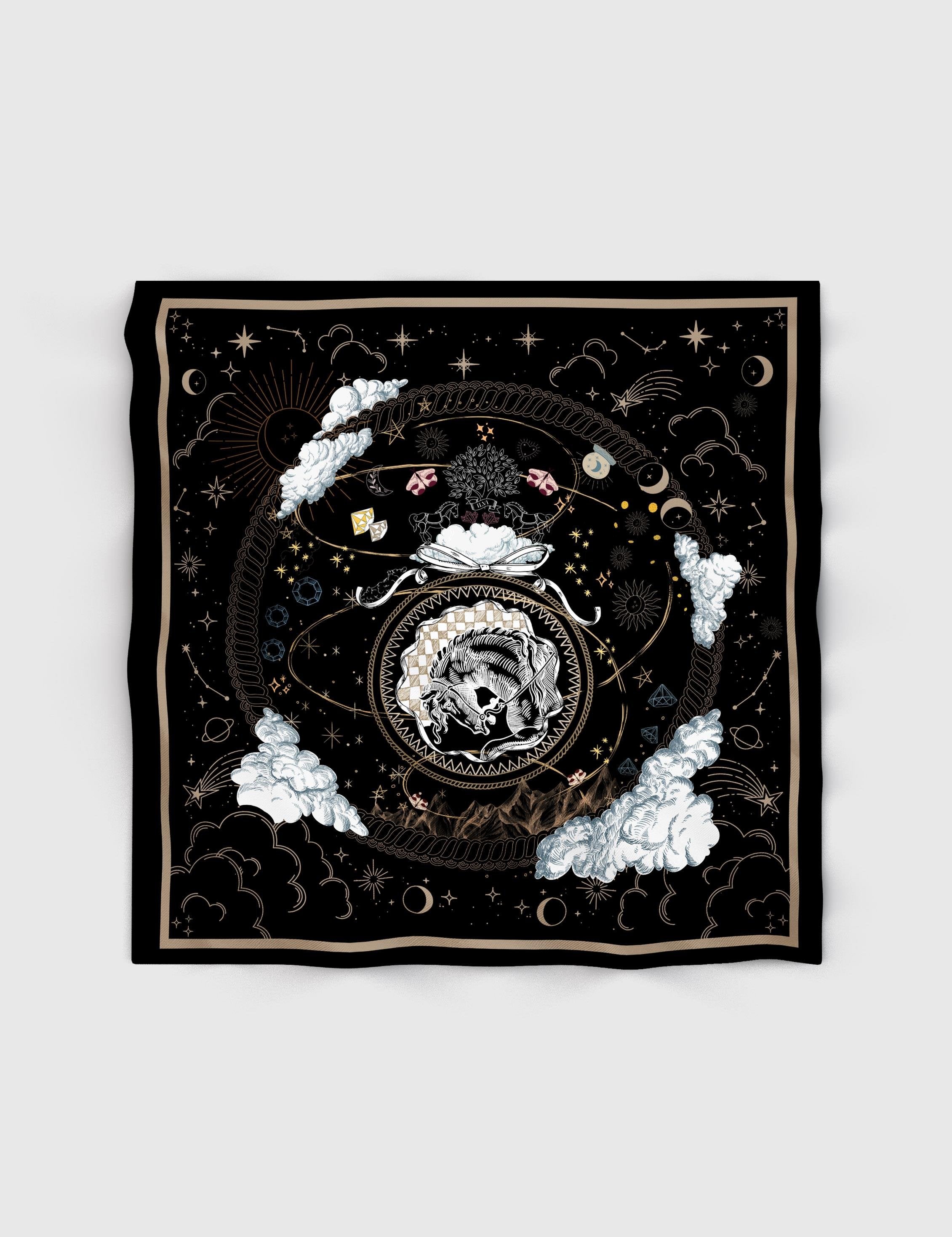 Arita Black Silk Twill Women's Scarf