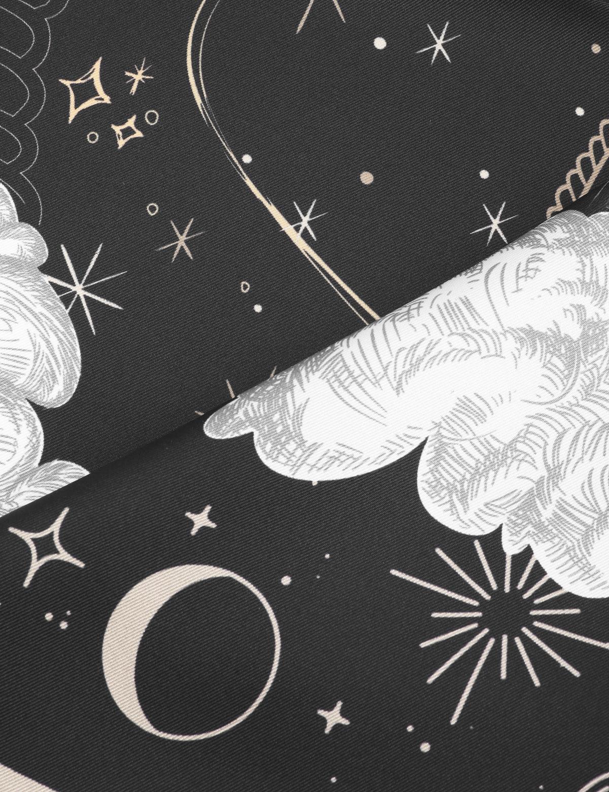 Arita Black Silk Twill Women's Scarf