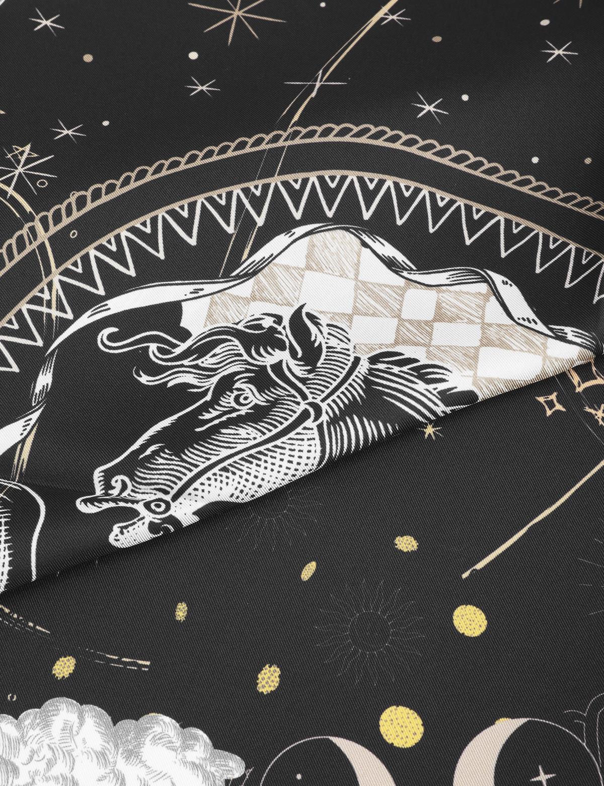 Arita Black Silk Twill Women's Scarf