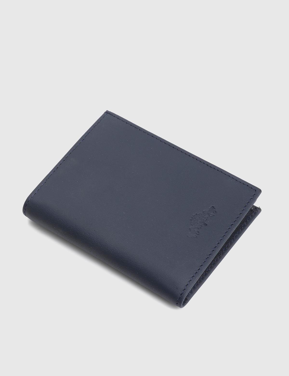 Aron Navy Blue Crazy Leather Men's Wallet