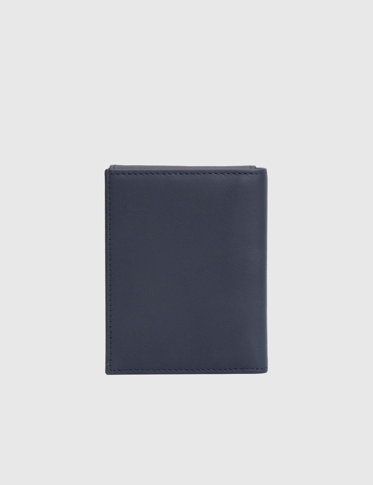 Aron Navy Blue Crazy Leather Men's Wallet