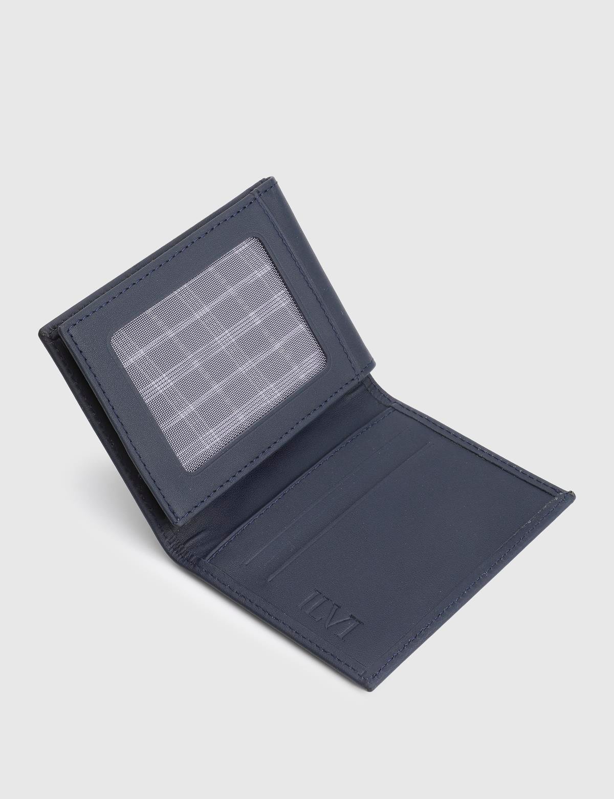 Aron Navy Blue Crazy Leather Men's Wallet