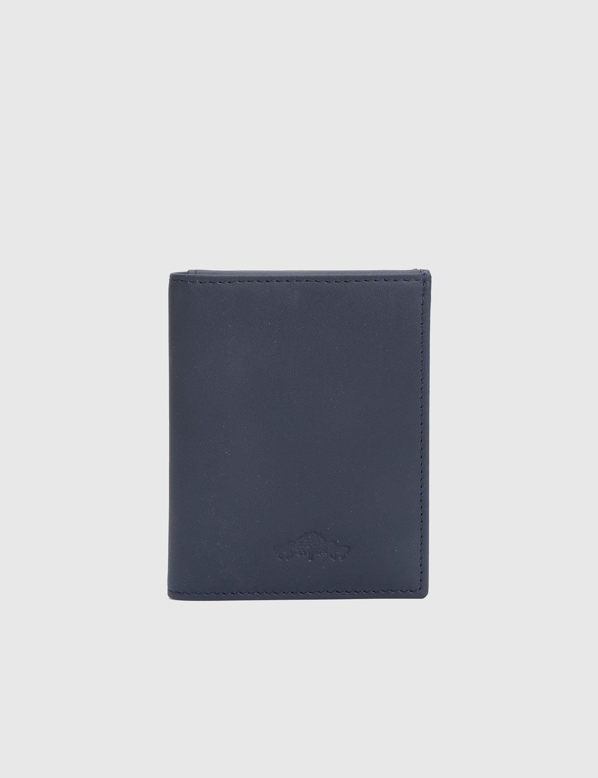 Aron Navy Blue Crazy Leather Men's Wallet