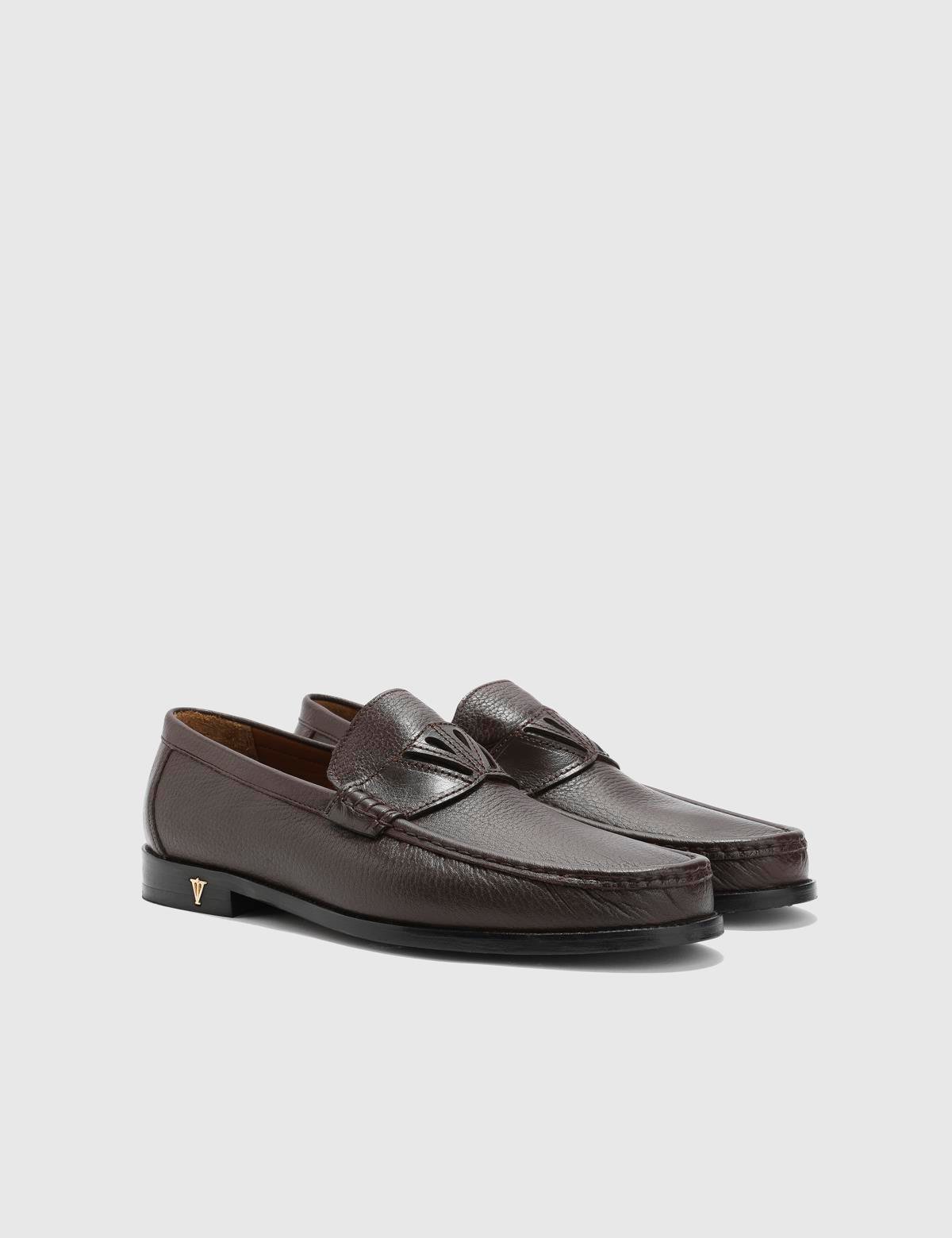 Arrec Brown Floater Leather Men's Loafer