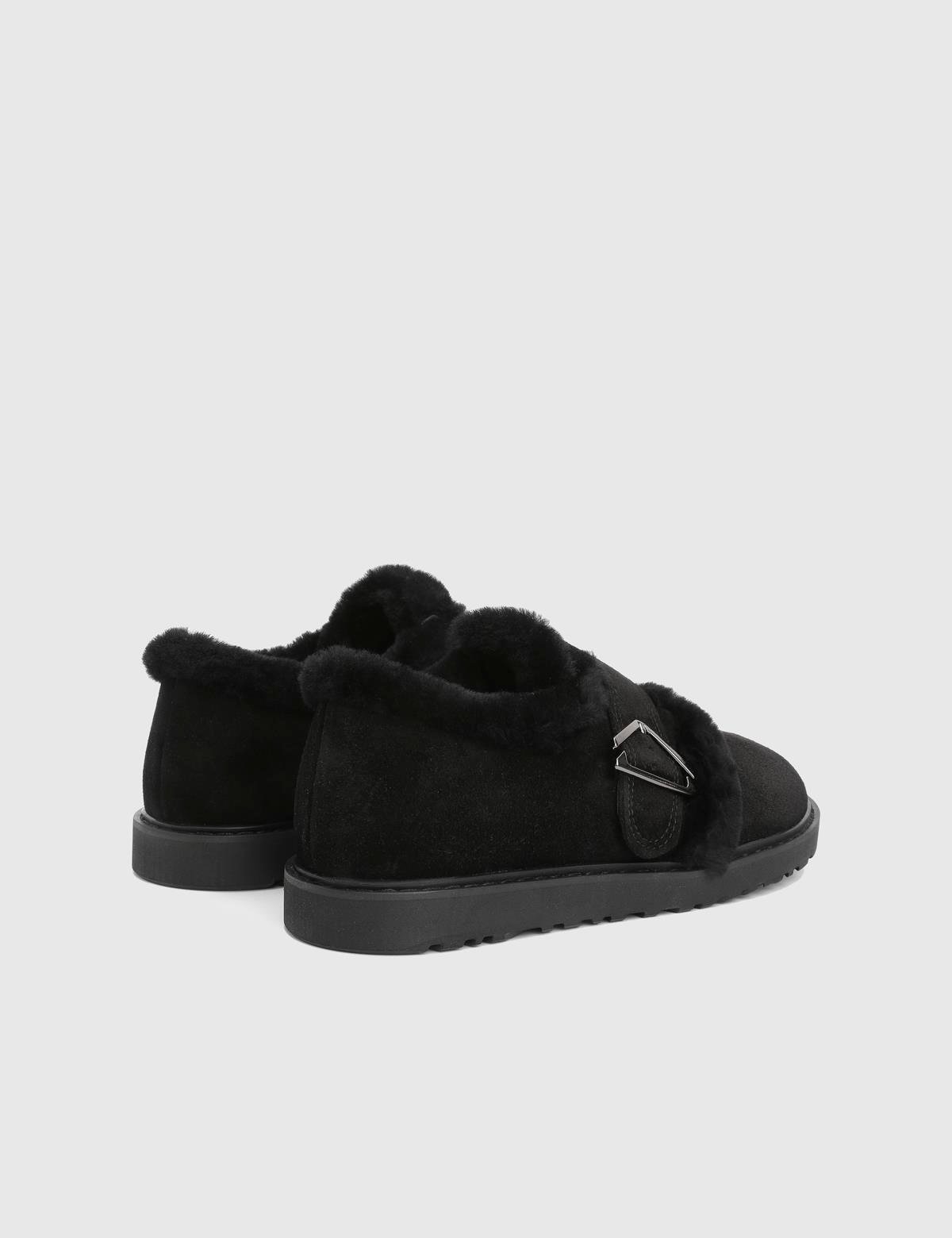 Arya Black Suede Leather Women's Loafer