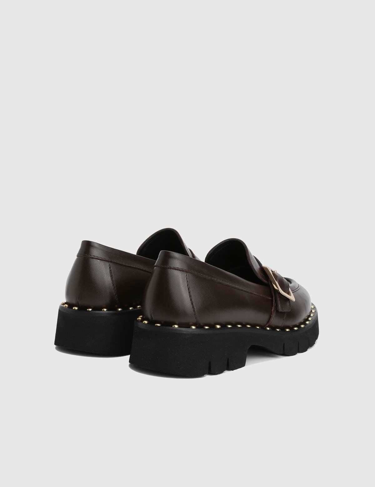 Avilia Brown Leather Women's Loafer