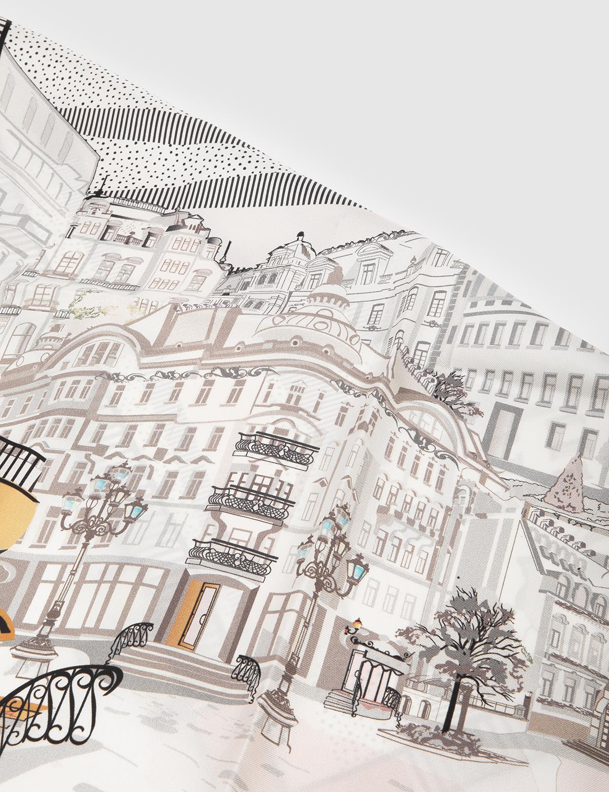 Bascuas Orange-Mink Silk Twill Women's Bandana