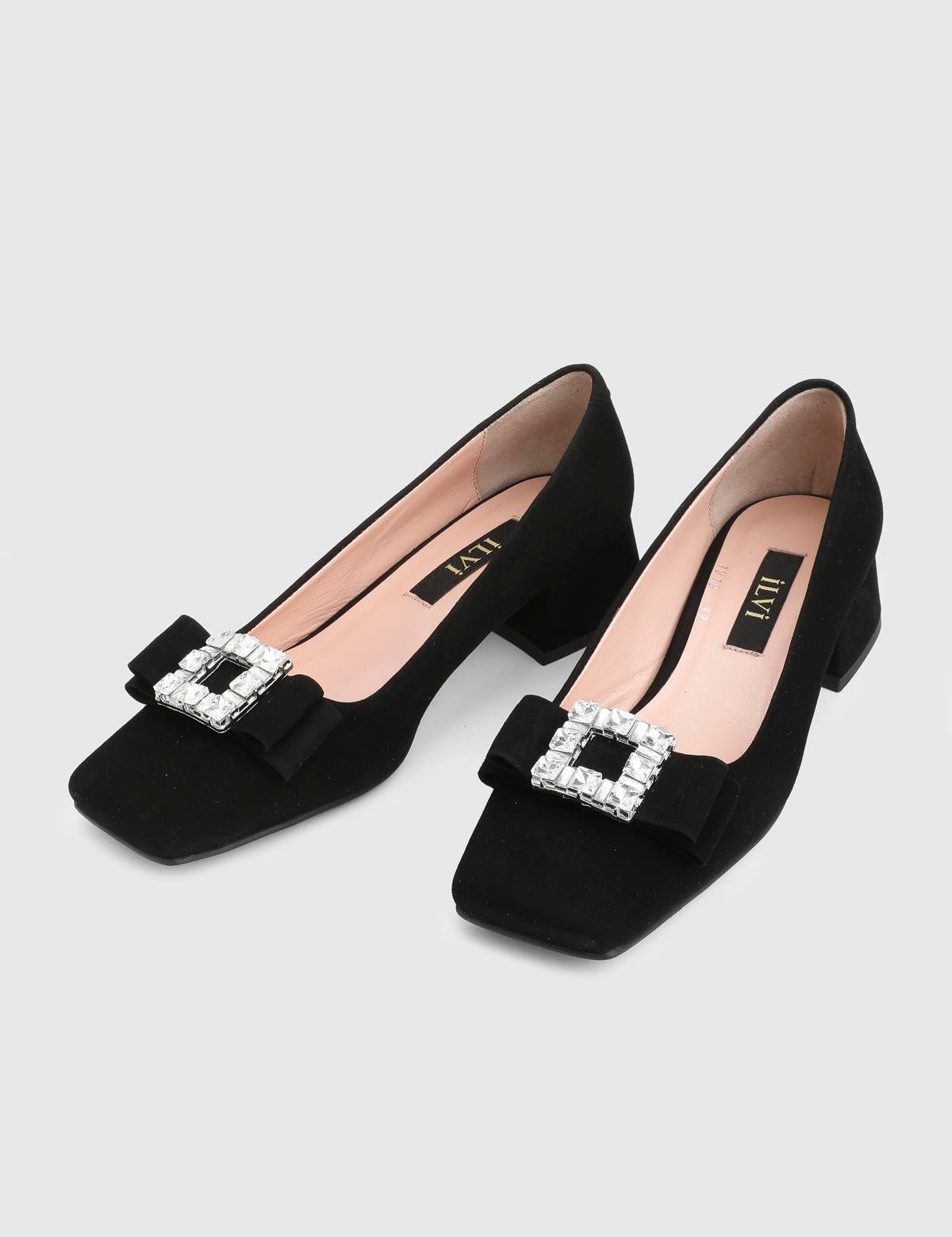 Bedis Black Suede Leather Women's Pump