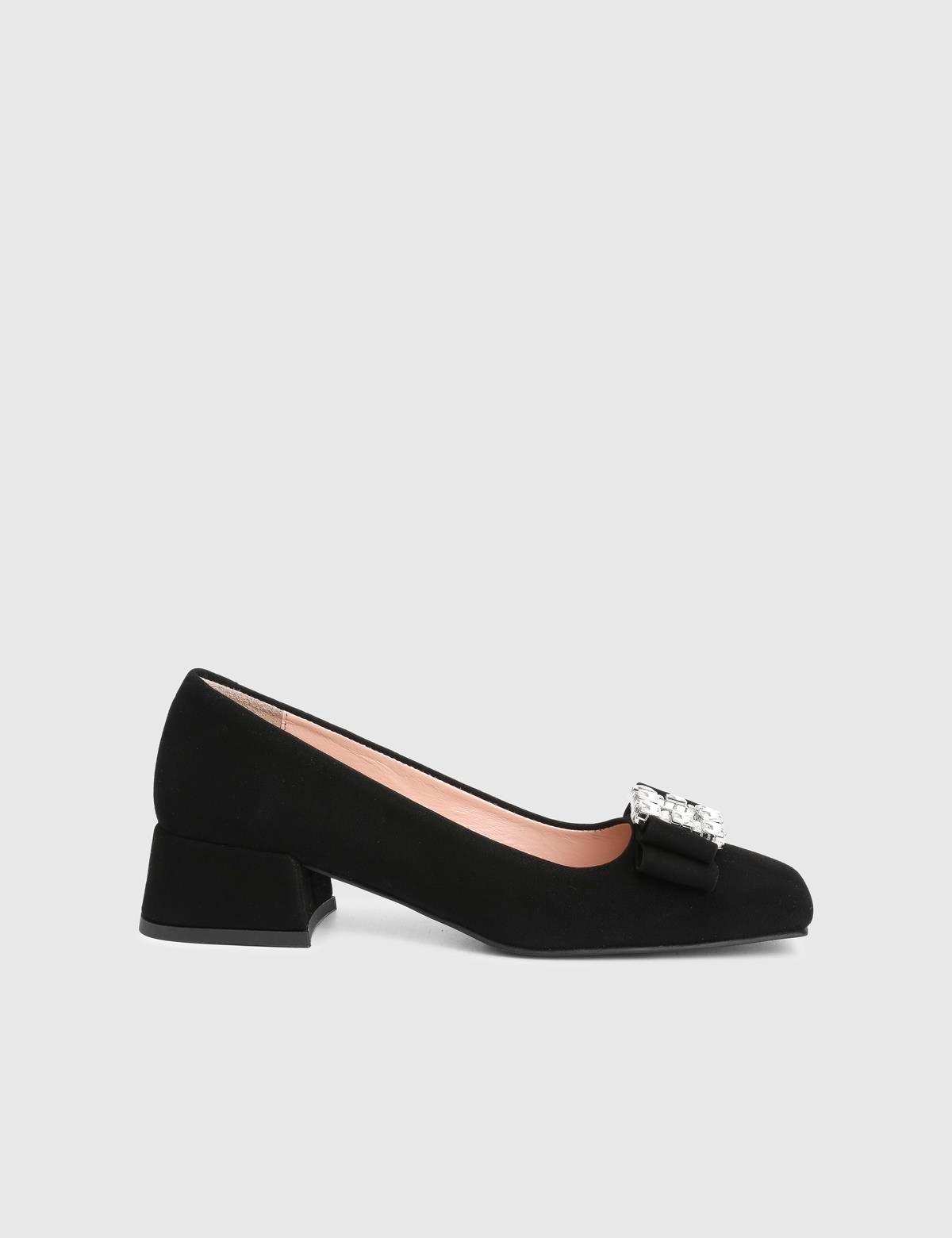 Bedis Black Suede Leather Women's Pump