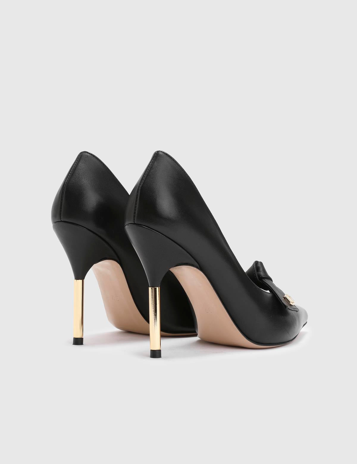 Betty Black Leather Women's Stiletto