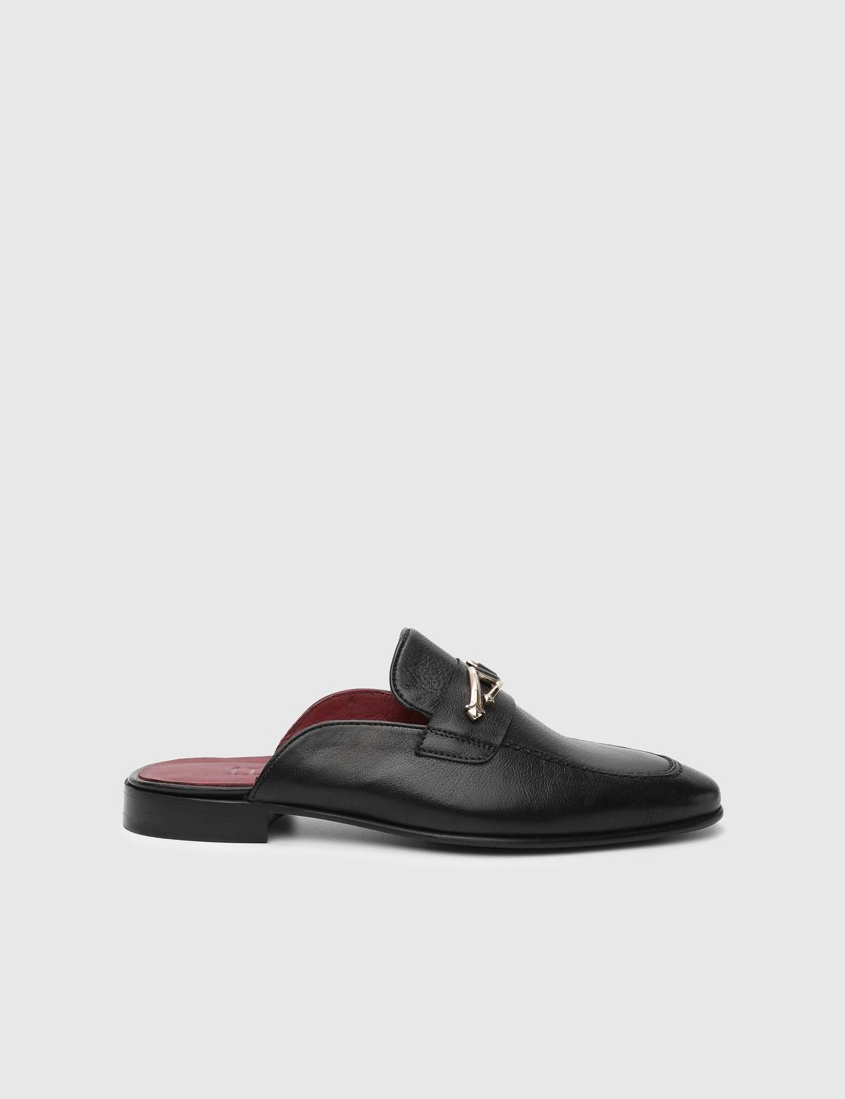 Bilston Black Leather Men's Slipper