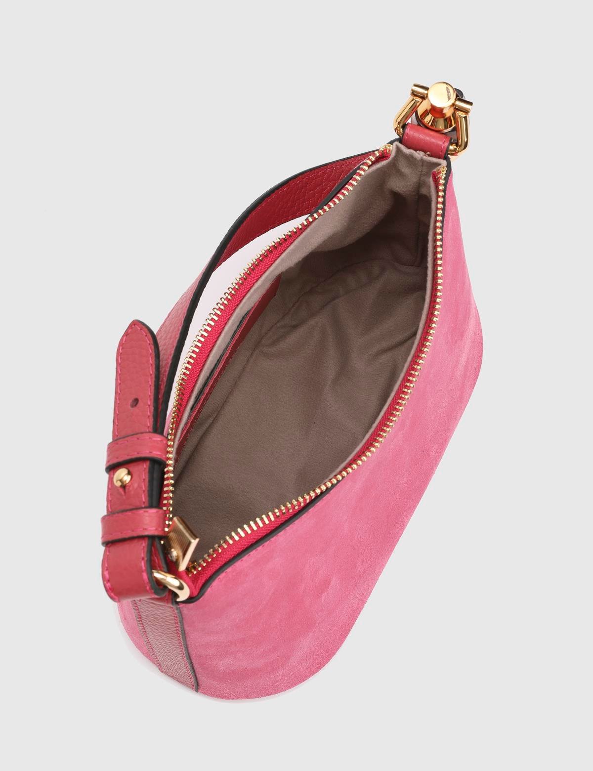 Blaise Pink Suede Leather Women's Shoulder Bag
